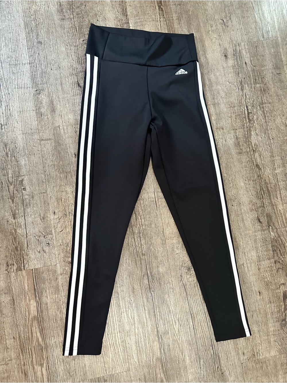 Adidas Aeroready Black 3-Stripe Athletic Leggings Size Small